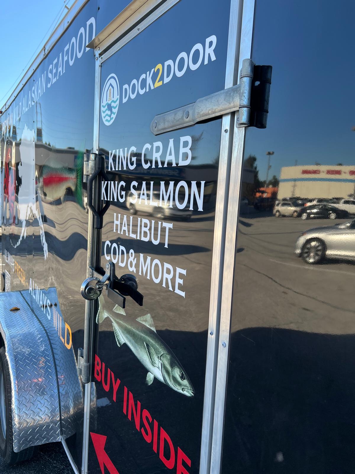 Shot of fishing boat anchored in harbour in Sitka